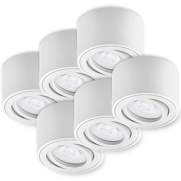 Oktaplex 6er Set Aluminium Deckenspot Lile S Schwenkbar inkl. LED-Module Wa günstig online kaufen