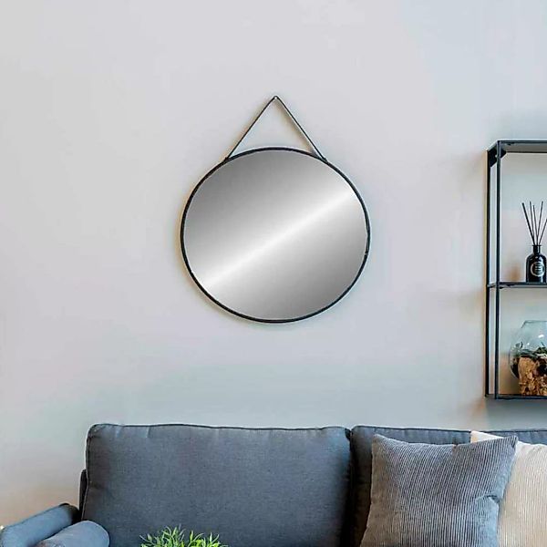 Wandspiegel in Schwarz Metallrahmen rund günstig online kaufen