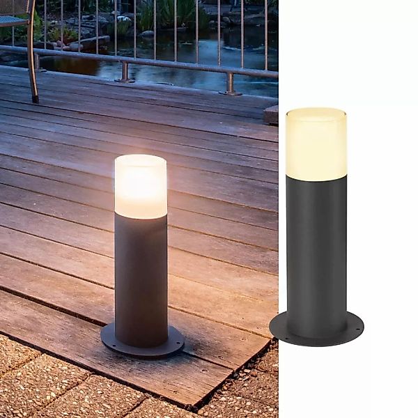 Wegeleuchte Grafit in Schwarz E27 IP44 300mm günstig online kaufen