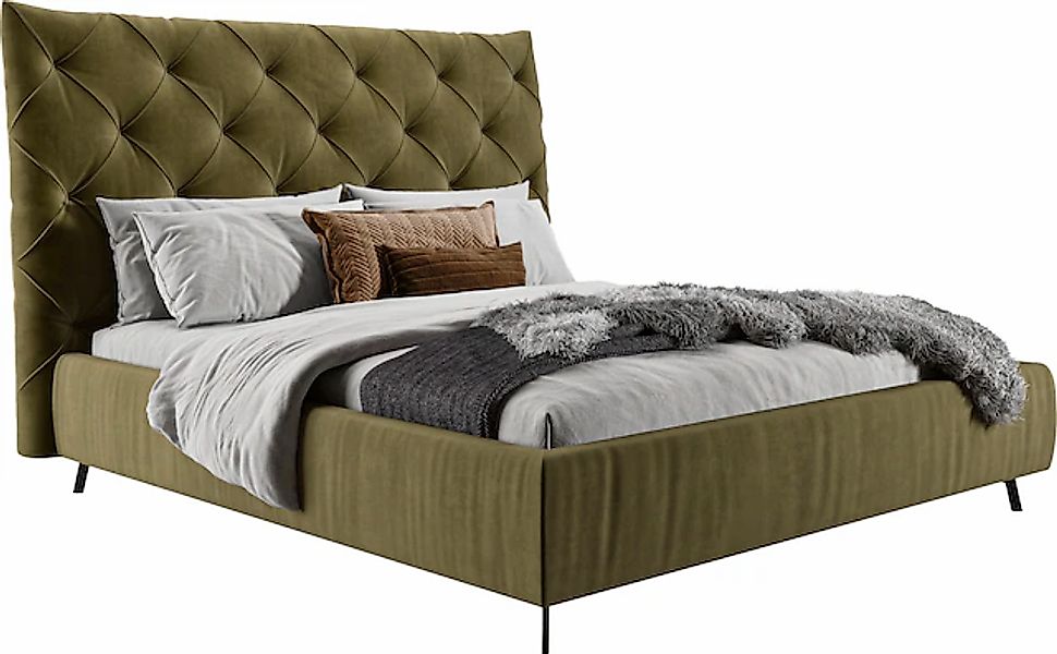 Leonique Polsterbett "Maxime, in 4 Breiten bis 200cm, auch in Leder" Kopfte günstig online kaufen