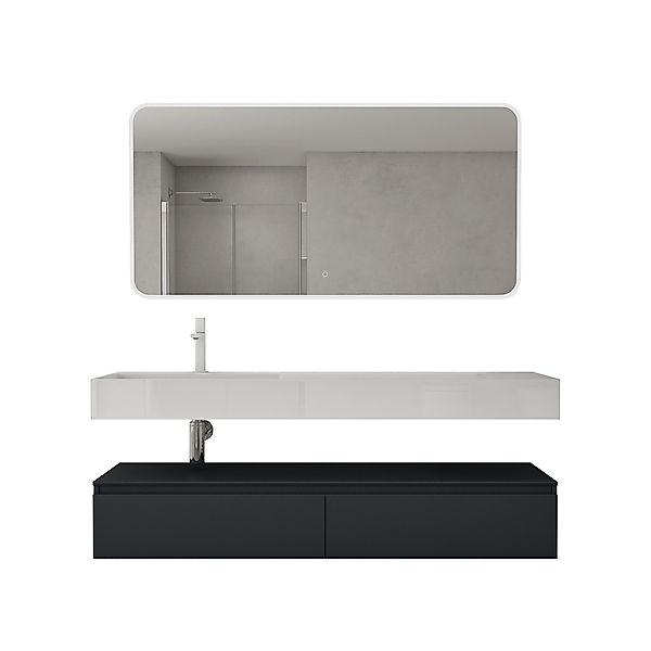 doporro Badmöbel-Set Waschtisch mit Unterschrank 150cm günstig online kaufen
