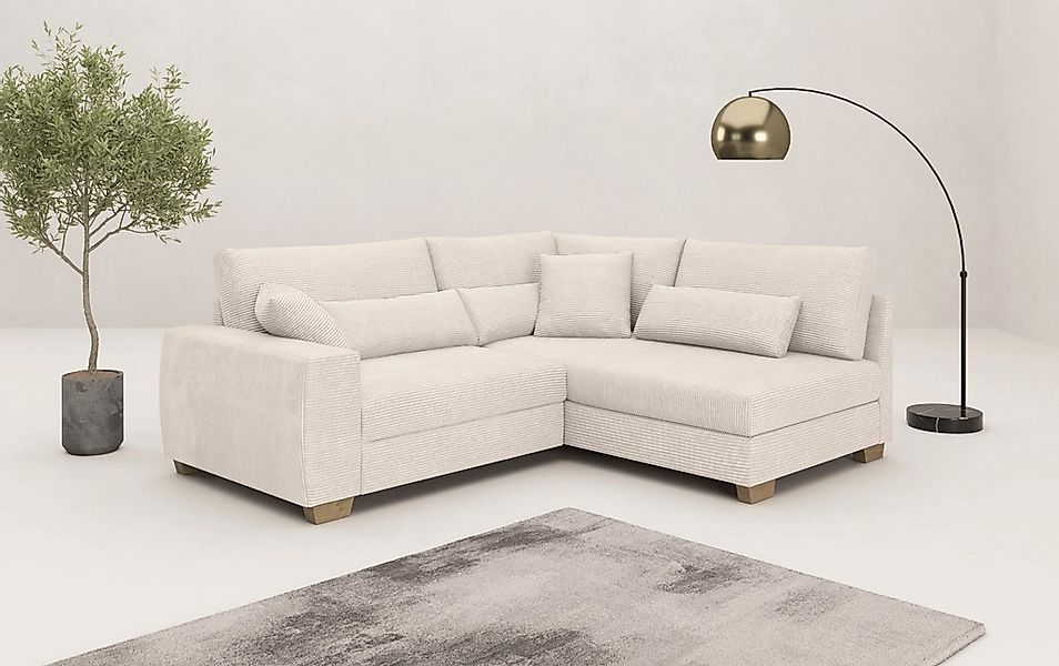 Mr. Couch Ecksofa "Helena L-Form", Mit Federkern, wahlweise mit Bettfunktio günstig online kaufen