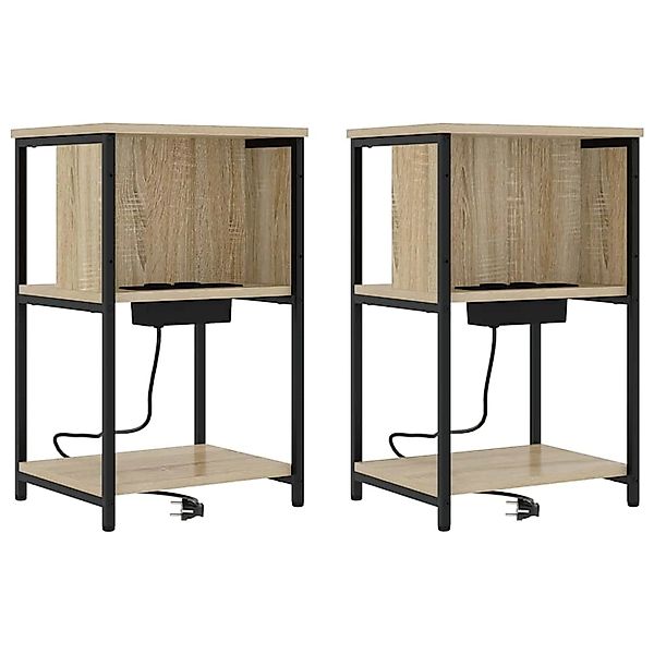 vidaXL Nachttisch 2 Stk Sonoma Eiche 38 x 31 x 61 cm Holzwerkstoff 859453 günstig online kaufen