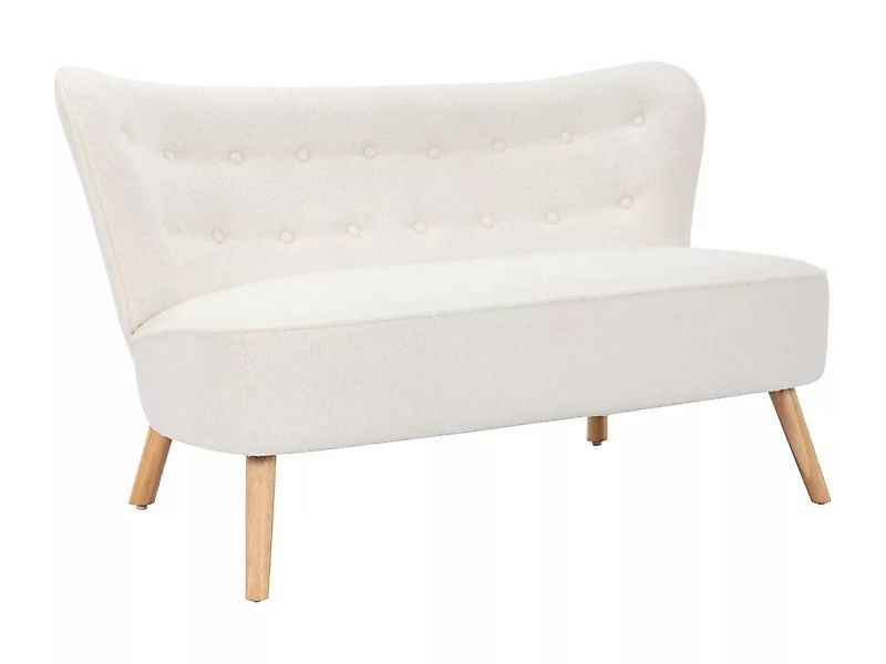 Sofa 2-Sitzer - Bouclé-Stoff - Weiß - LOCARNO günstig online kaufen