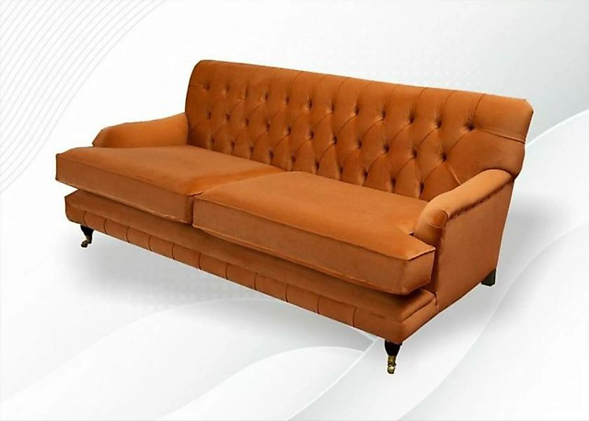 JVmoebel Chesterfield-Sofa, Chesterfield Gelb Sofa Stoff Wohnzimmer Design günstig online kaufen
