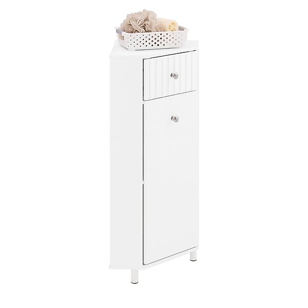 SoBuy Badkommode Badschrank mit 1 Tür Aufbewahrungsschrank Weiß BZR194-W günstig online kaufen