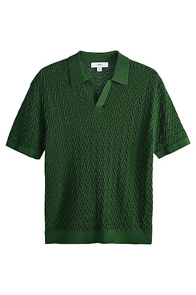 Next Poloshirt Regular Fit Poloshirt aus Strick mit Lochstickerei (1-tlg) günstig online kaufen