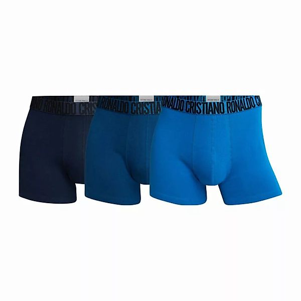 CR7 Herren Boxer Shorts, 3er Pack - Trunks, Organic Cotton Stretch Blau S günstig online kaufen