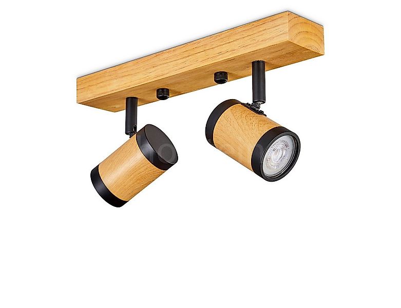 hofstein Deckenleuchte moderne Deckenlampe aus Holz/Metall in Natur/Schwarz günstig online kaufen