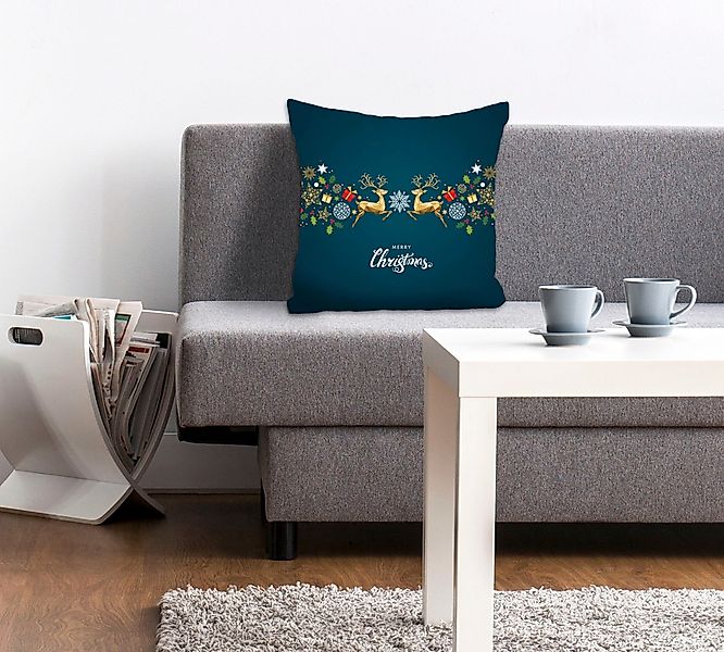 queence Dekokissen »David«, Kissenhülle,Merry Christmas,Spruch,Festlich,Wei günstig online kaufen