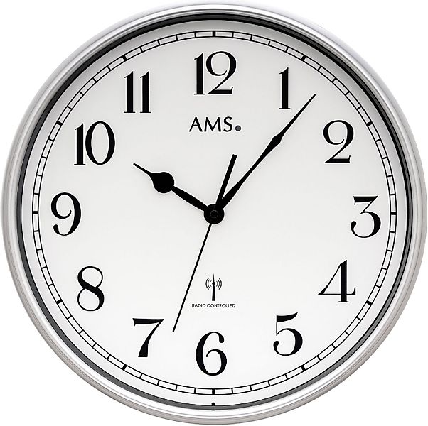 AMS Funkwanduhr (Quarzuhr, Wanduhr, Wohnzimmer, Esszimmer, Küche, Arbeitszi günstig online kaufen