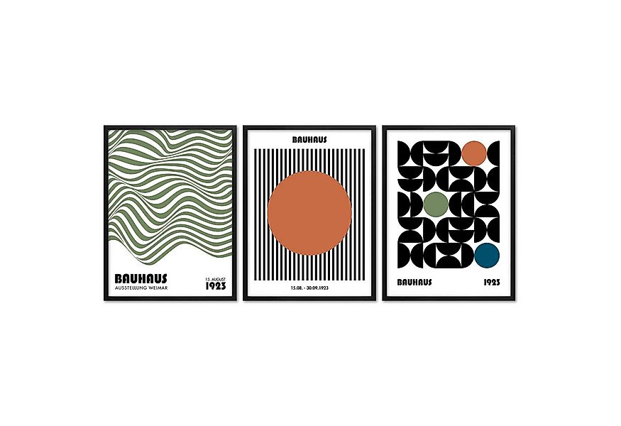 ARTFAVES Bilder-Collage Poster Set - Bauhaus Geometrie 2 - 3 Deko Wandbilde günstig online kaufen