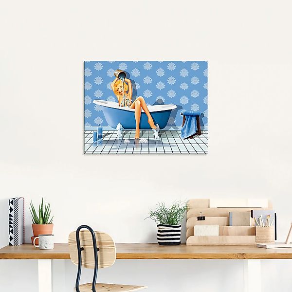 Artland Glasbild »Das sexy blaue Badezimmer«, Frau, (1 St.), in verschieden günstig online kaufen