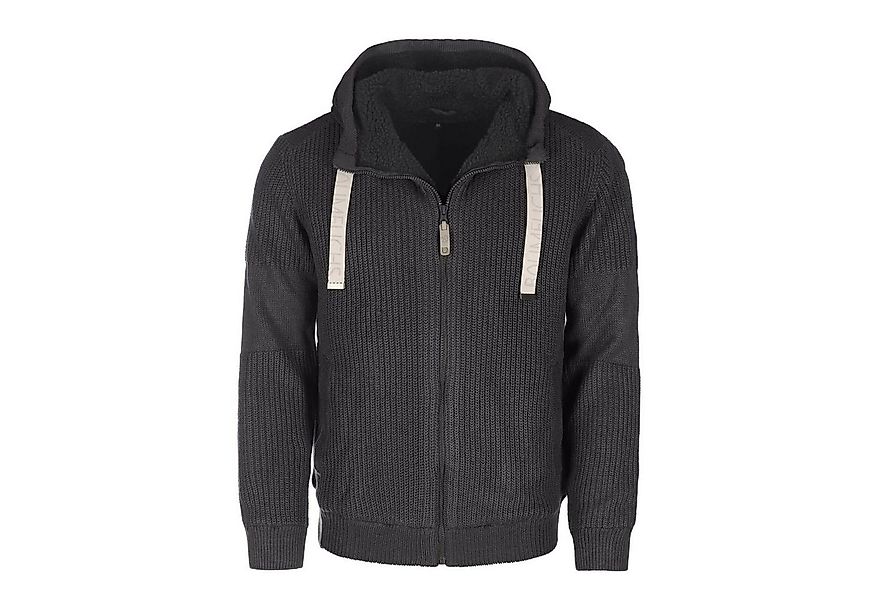 Baumfuchs Strickjacke Herren Jacke Melange-Optik mit Kapuze und eingestrick günstig online kaufen