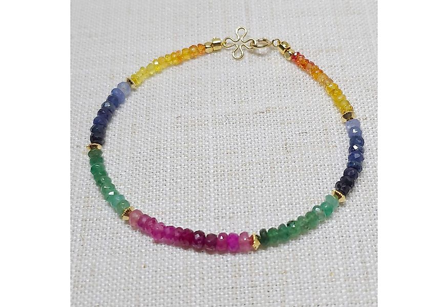 GOLDEN Armband Rubin Saphir Smaragd Armband, Multi Edelstein Armband, Gebur günstig online kaufen