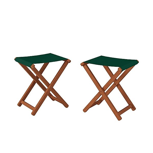 Erst-Holz Gartenhocker Klappbar X-Stuhl Dunkel mit Grün 10-210 Doppelpack günstig online kaufen