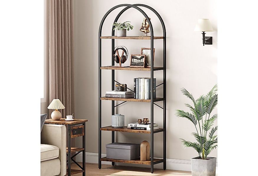 GarveeMore Bücherregal Standregal mit 5 Ebenen,gewölbt Display Racks,180x60 günstig online kaufen