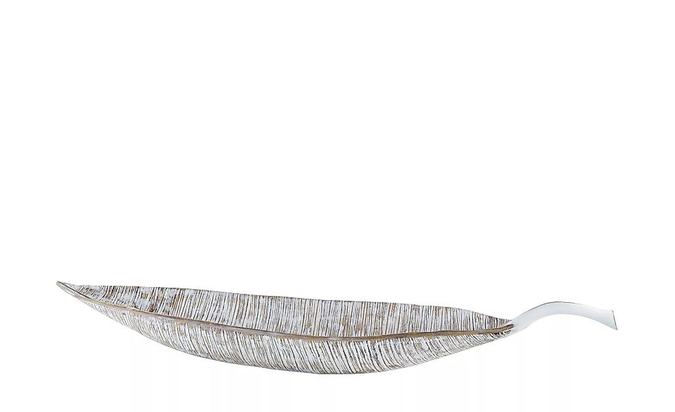 Deko-Schale  Blatt - weiß - Polyresin (Kunstharz) - 20 cm - 15 cm - Dekorat günstig online kaufen