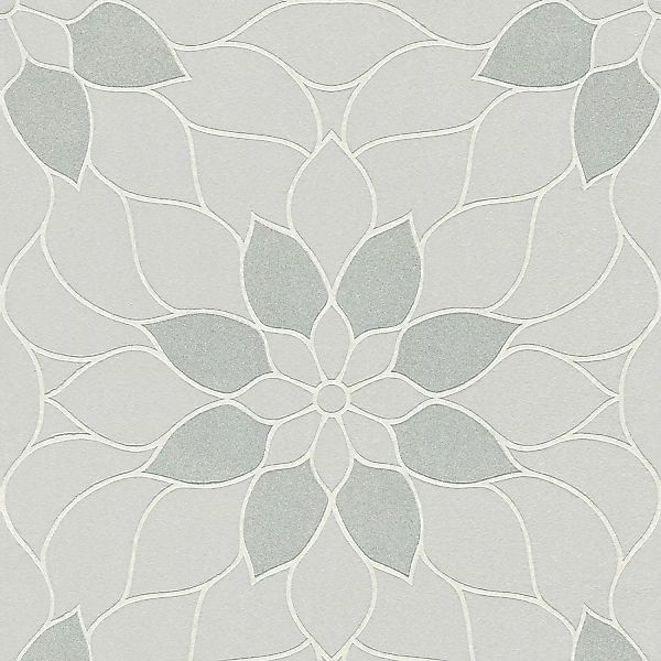 Bricoflor Blumen Tapete in Silber Grau Glitzer Vliestapete mit Mosaik Desig günstig online kaufen