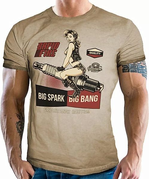 GASOLINE BANDIT® T-Shirt für Biker, Motorrad und Racing Fans: Big Spark günstig online kaufen