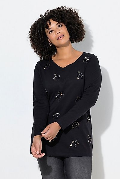 Angel of Style Longsleeve T-Shirt bequeme Passform Zier-Plättchen günstig online kaufen