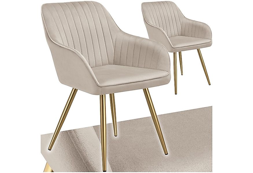tectake Esszimmerstuhl Stuhl Marilyn, Samtoptik, gesteppt (Set, 2 St), Extr günstig online kaufen