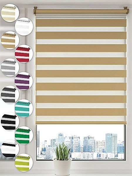 Doppelrollo Klemmfix ohne Bohren Rollos für Fenster und Tür Seitenzugrollo, günstig online kaufen