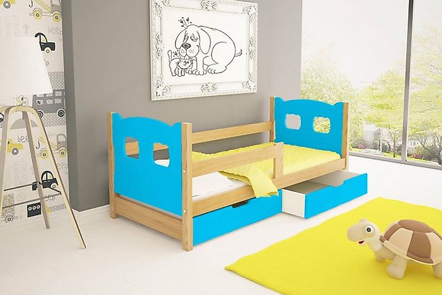 thematys Jugendbett Kinderbett mit abnehmbaren Rausfallschutz und zwei Schu günstig online kaufen