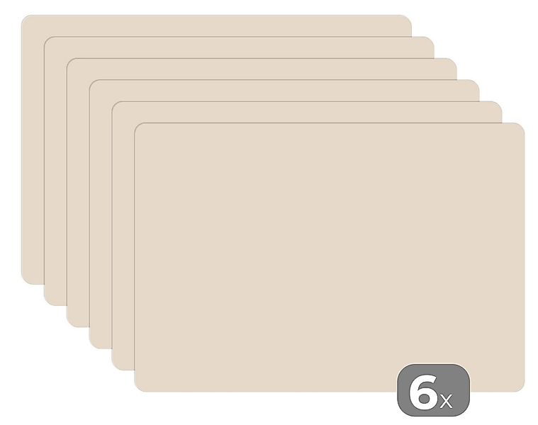 MuchoWow Platzset Beige - Unifarben, (6-St), Platzsets, Tischset, Abwaschba günstig online kaufen