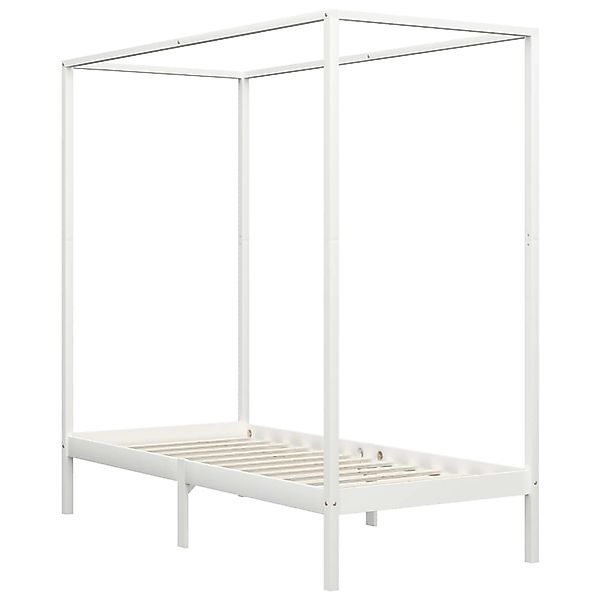 Himmelbett-gestell Weiß Massivholz Kiefer 90 X 200 Cm günstig online kaufen