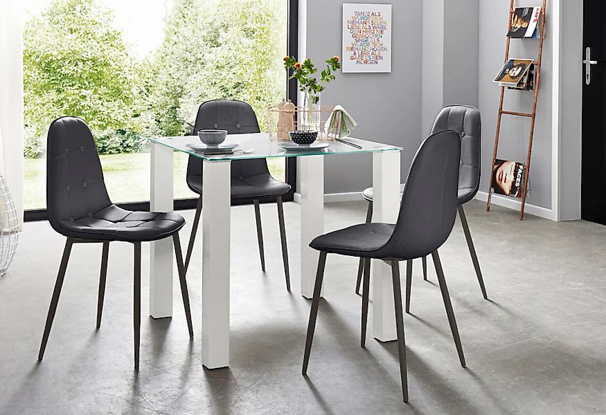 INOSIGN Essgruppe Set, 5 Stk. tlg. mit Glastisch, Breite 80 cm günstig online kaufen