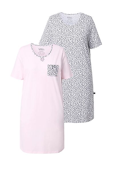 Ulla Popken Bigshirt Nachthemd 2er-Pack Leomuster günstig online kaufen