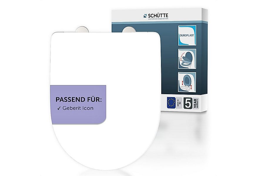 Schütte WC-Sitz Duroplast, WHITE D-Form PRO 7 (WC-Sitz, Befestigungsmateria günstig online kaufen