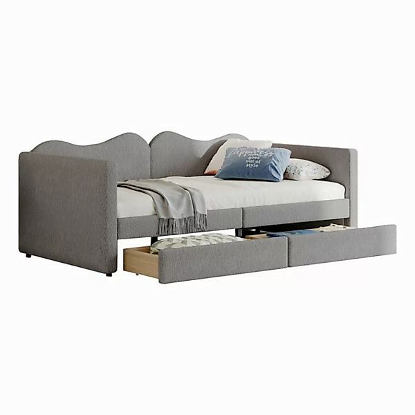 HAUSS SPOLE Schlafsofa 90x200 cm, Sofabett mit 2 Schubladen, Bettrahmen Ted günstig online kaufen