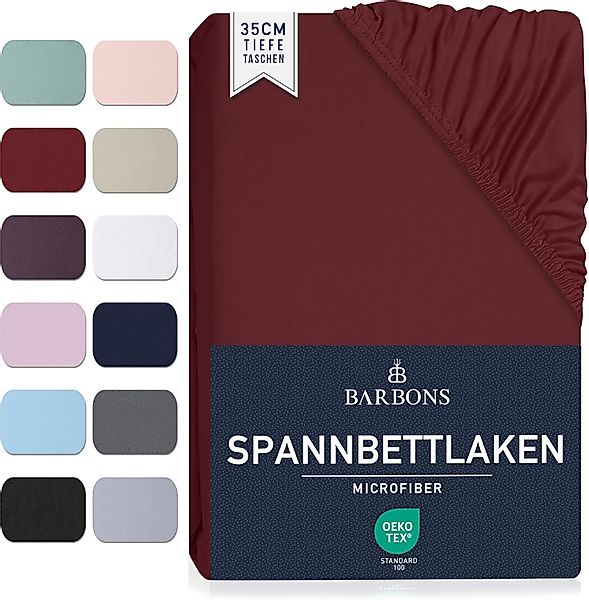 BARBONS Spannbettlaken Mikrofaser Bettlaken, 35 cm günstig online kaufen