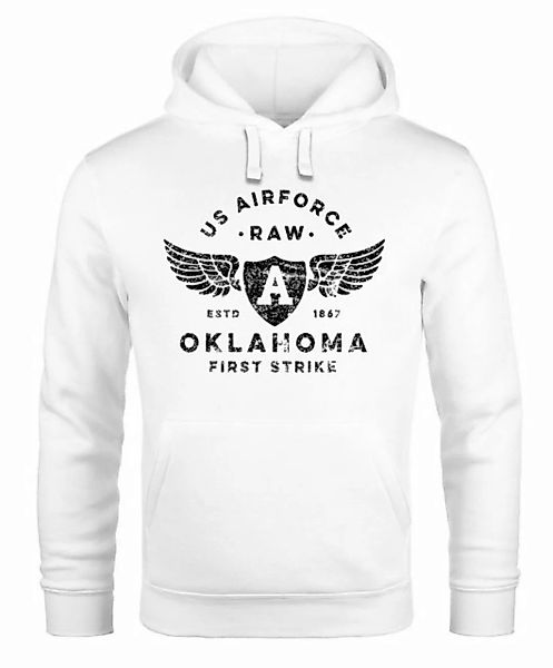 Neverless Hoodie Hoodie Herren Print US Airforce Oklahoma Aviator Kapuzen-P günstig online kaufen