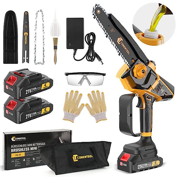 CONENTOOL Akku-Kettensäge 8 Zoll + 6 günstig online kaufen
