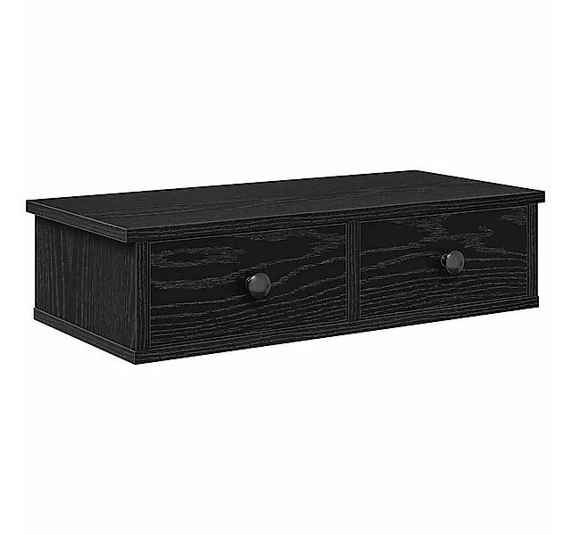 vidaXL Regal Wandregal mit Schubladen Schwarz 60x28x15 cm Holzwerkstoff, 1- günstig online kaufen