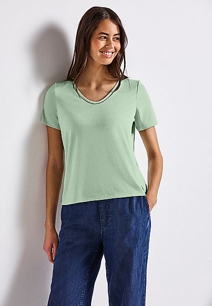 STREET ONE T-Shirt mit Häkel-Details und Viskose günstig online kaufen