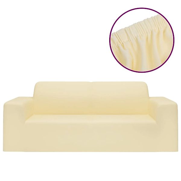 vidaXL Sofahusse, Stretch Sofahusse 2-Sitzer Creme günstig online kaufen