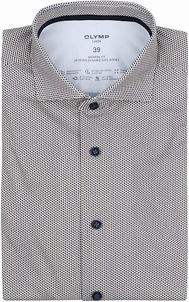 OLYMP Luxor Hemd Muster Beige - Größe 40 günstig online kaufen