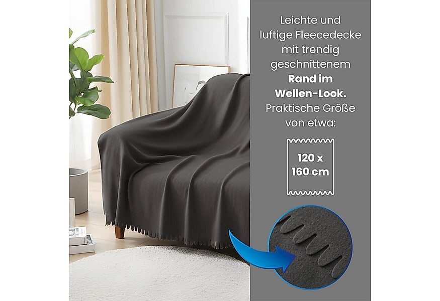 Wohndecke 16er Set Fleecedecke WAVE ca. 120x160, wometo, OEKO-TEX®, Fleeced günstig online kaufen