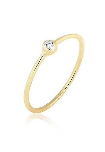 Elli Premium Fingerring Solitär Zirkonia 375er Gelbgold günstig online kaufen