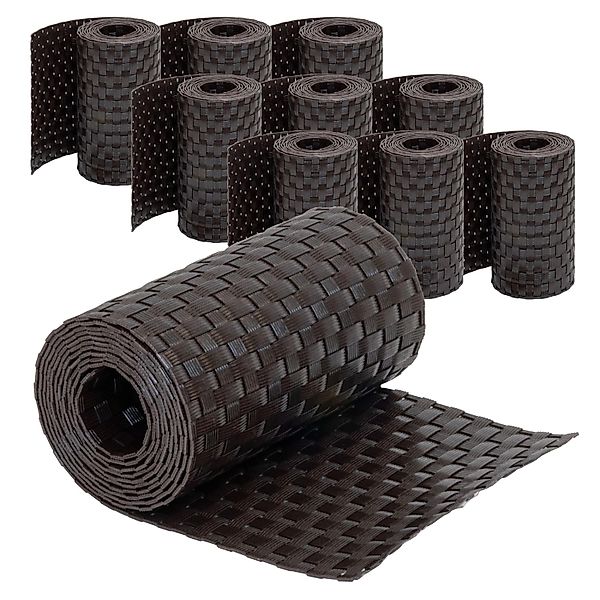 Jardinion Sichtschutzstreifen 10x 250cm x 19cm x 2,4mm Dunkelbraun Blickdic günstig online kaufen