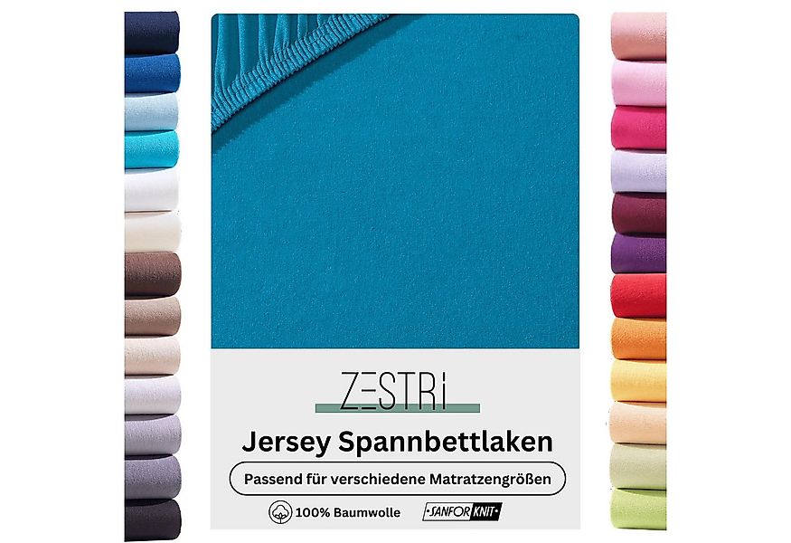 Zestri Spannbettlaken Jersey für normale Matratzen, Boxspringbett, Wasserbe günstig online kaufen