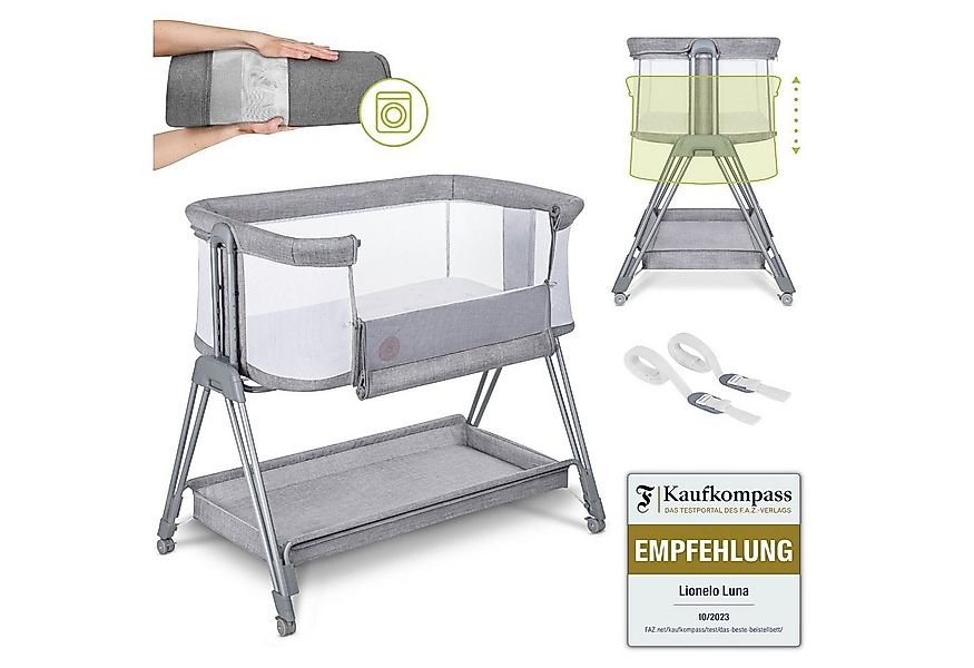 lionelo Baby-Reisebett LUNA, 2in14 Rädern mit Bremse6-stufige Höhenverstell günstig online kaufen