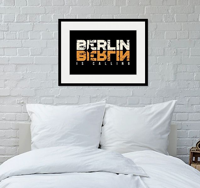 queence Bild "BERLIN IS CALLING", Städte-Stadt-Deutschland-Gebäude-Schriftz günstig online kaufen