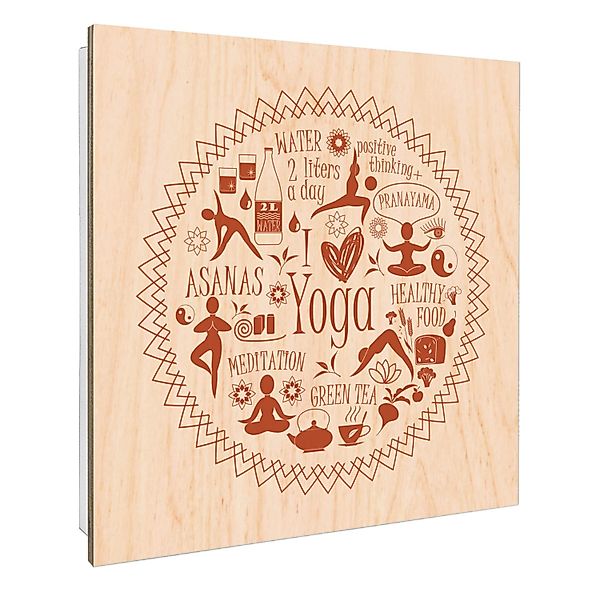 Banjado Schlüsselkasten mit Holzfront 30x30cm Weiß Scharnier Links 50 Haken günstig online kaufen
