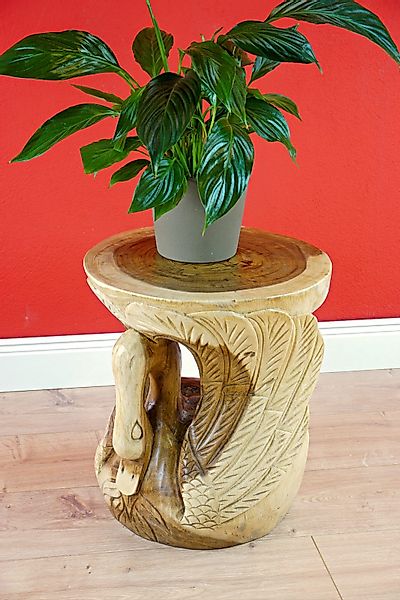 Kinaree Blumentisch Holz Beistelltisch SORONG, Schnitzerei günstig online kaufen