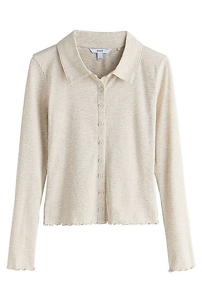 Next Langarm-Poloshirt Langärmeliges, geripptes, geknöpftes Poloshirt (1-tl günstig online kaufen